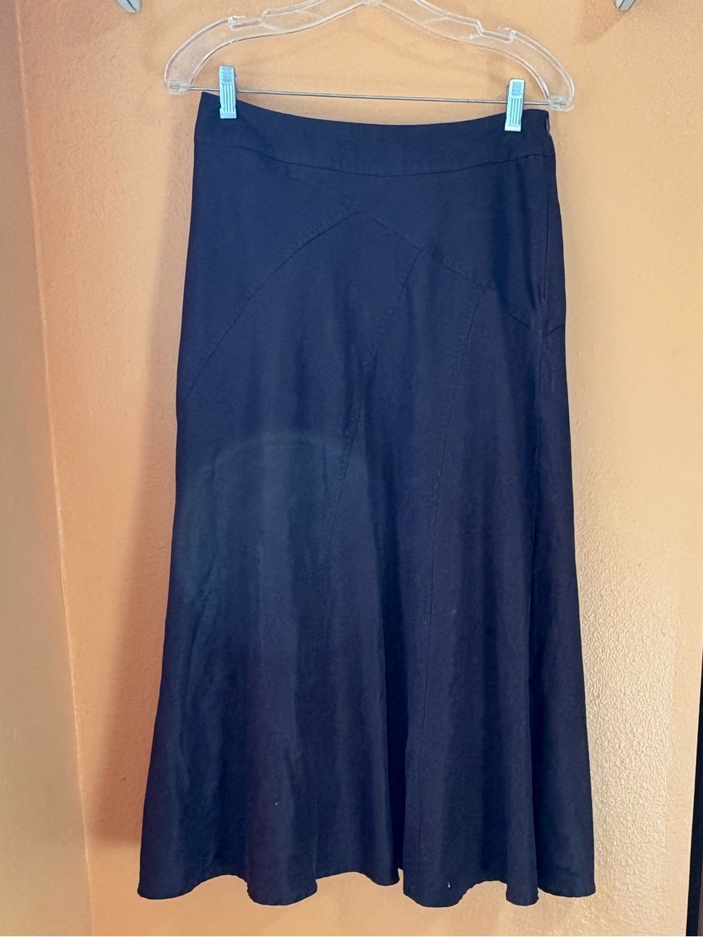 East 5th brown Maxi Skirt with Flared Panels lined faux suede
